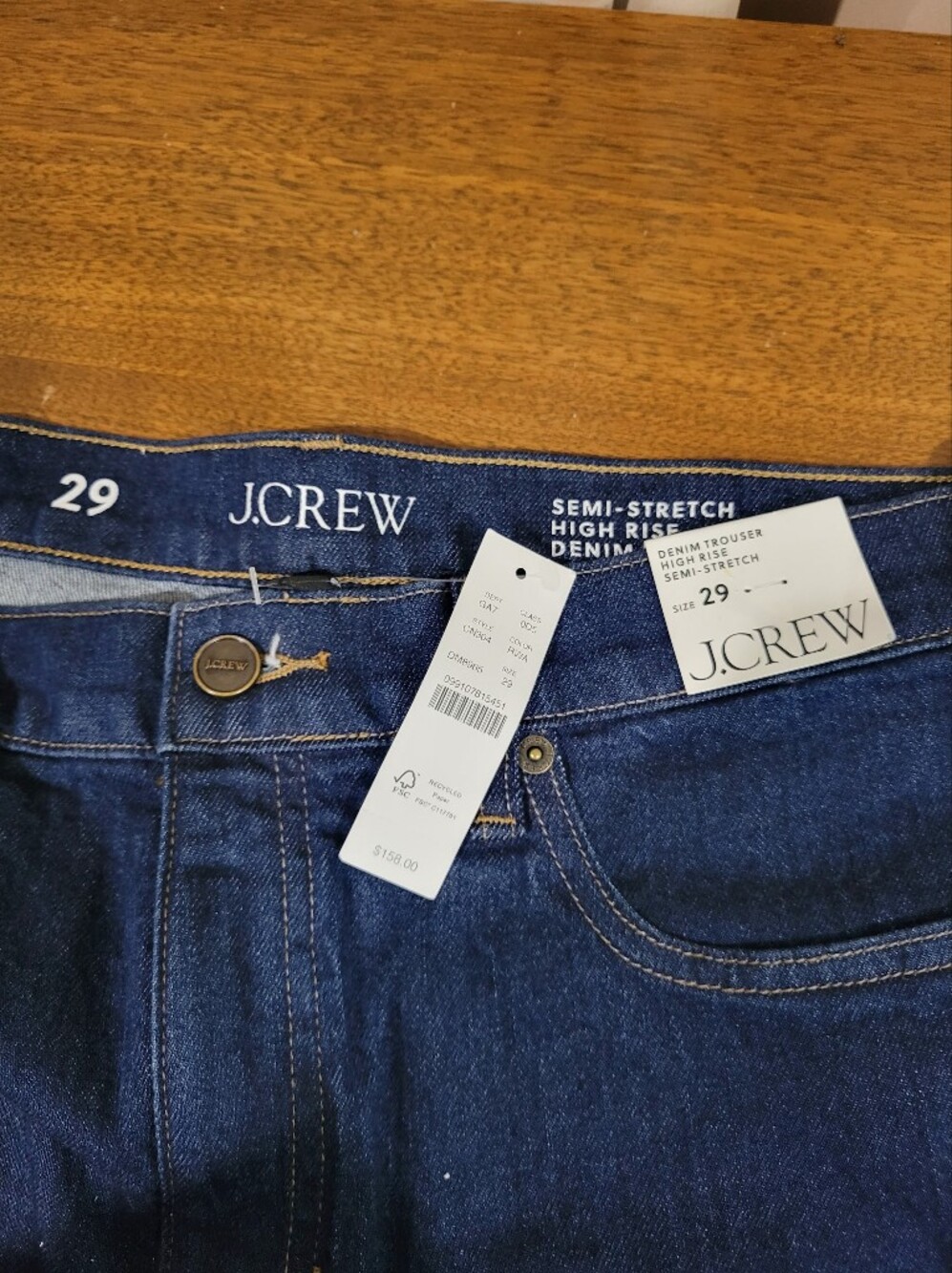 J Crew Denim trouser jean CN304 Size 29 Wide Leg NWT - Picture 9 of 10